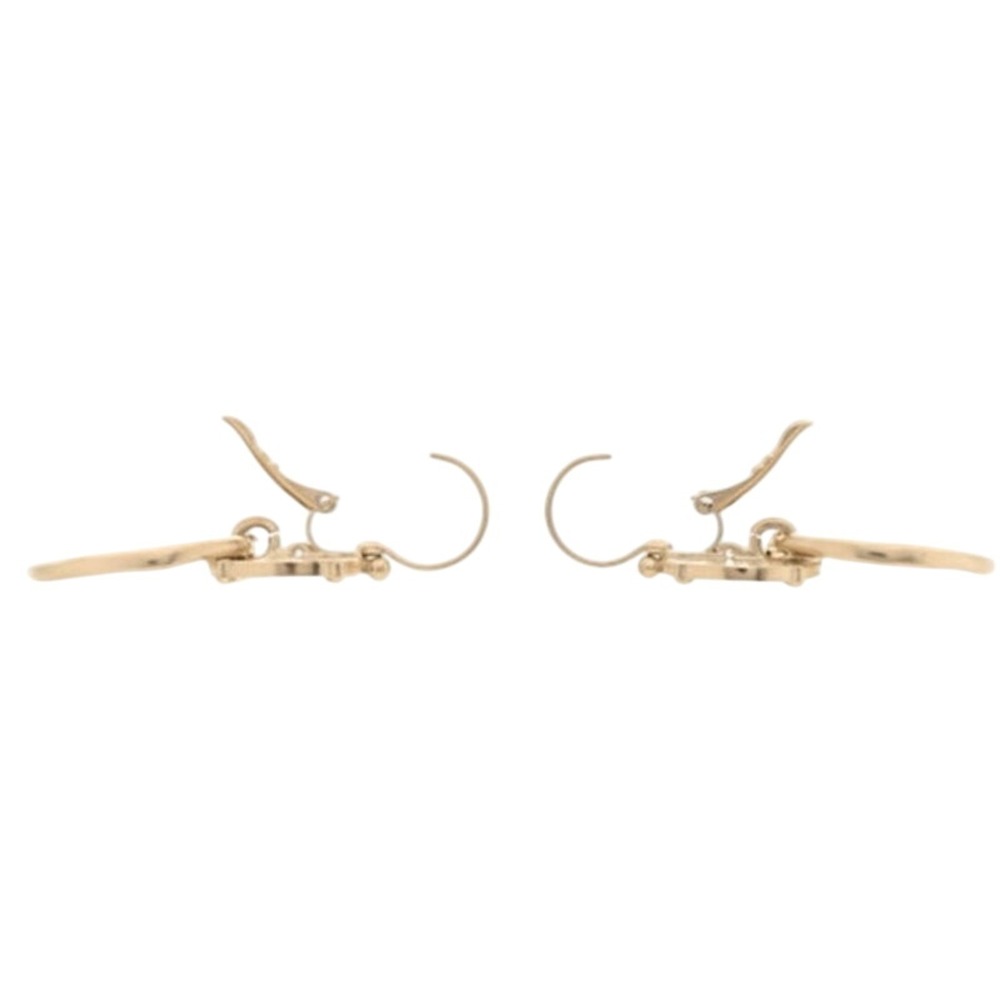Chanel Women's 22P Free Spirit CC Logo Gold Tone Coin Dangle Drop Hoop Earrings - Picture 10 of 14